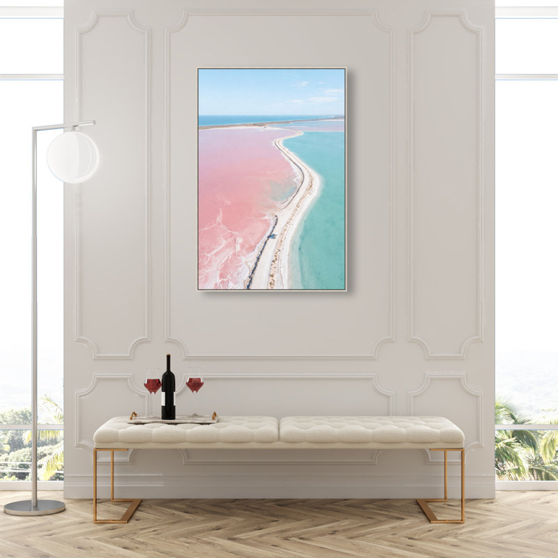 Seascape Paradise Print by Oliver Gal, 31"H x 46"W, Silver Floater Frame