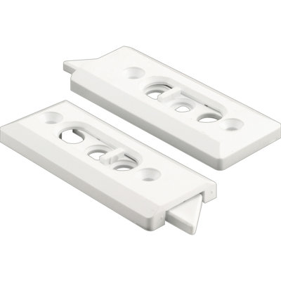 Paire de loquets inclinables Prime-Line, fabrication en plastique blanc, à ressorts, entraxes de 2 1/8 po (1 paire)
