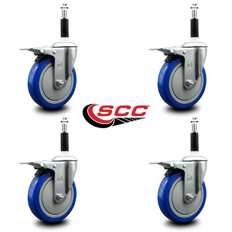 Jeu de roulettes extensibles 5 po 7/8 po, Bleu