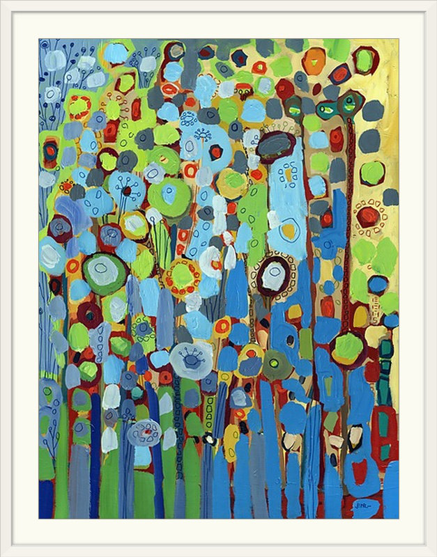 «Nolani Growing in Blue», reproduction, H 24 po x l 20 po x P 1 po, Cadre blanc