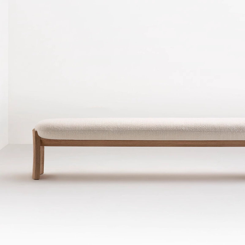 Modern Style Wood Upholstered Bedroom and Entryway Fabric Long Bench, 17.72" H x 70.87" W x 13.78" D
