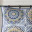 Courtepointe réversible avec coussins décoratifs - Motif floral double / grand bleu en microfibre douce-131465152-131465153