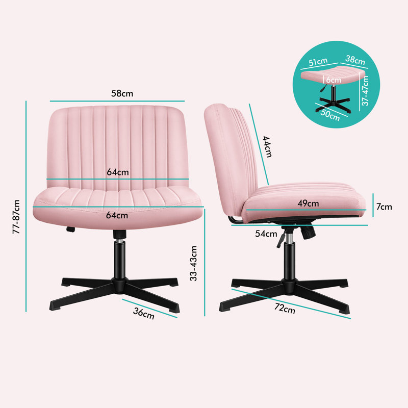 Brayden Studio Criss Cross Chair, Velvet, Pink