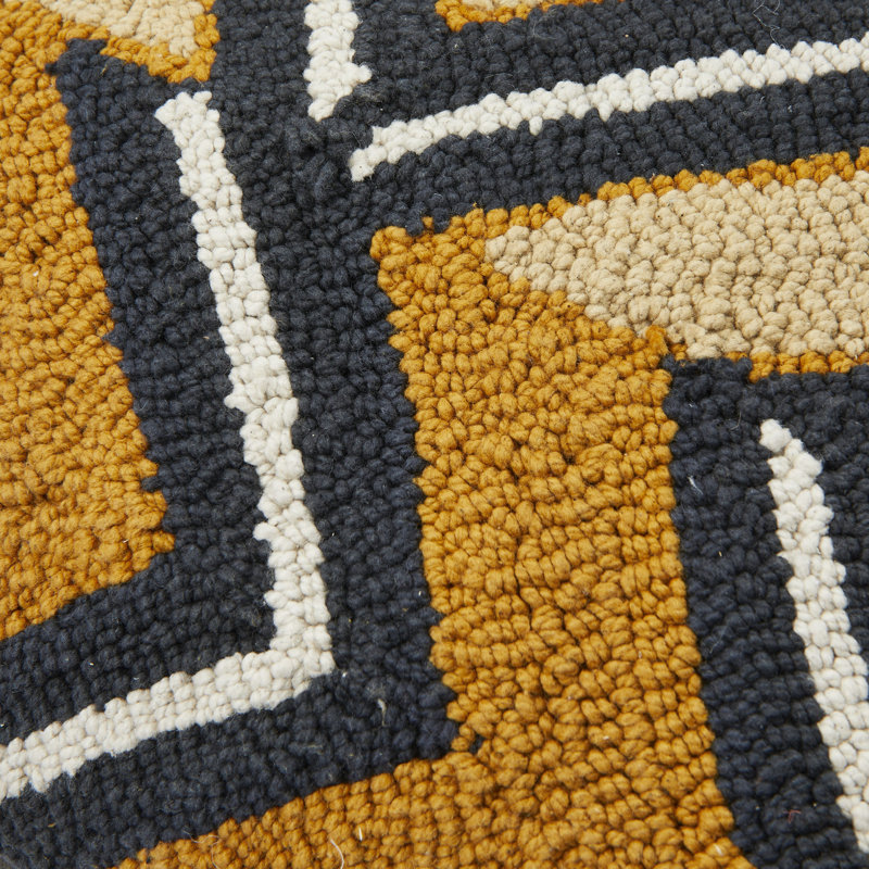Cotton Punch Hook Pillow With Chevron Design
