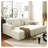 U_Style Corduroy Double Sofa Bed with 2 Pillows in White Polyester