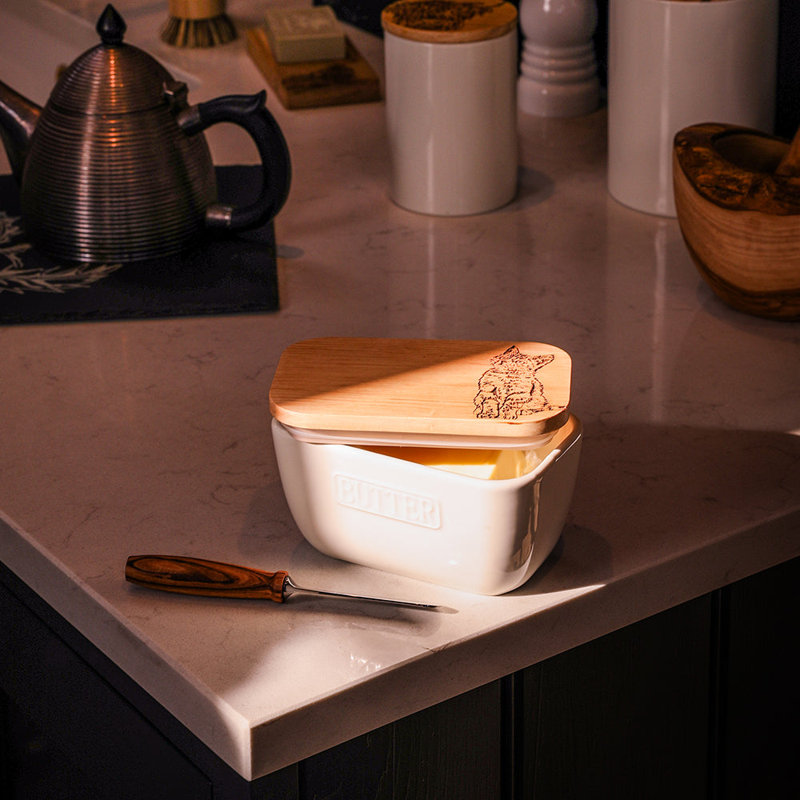 Ceramic Food Storage Container, White
