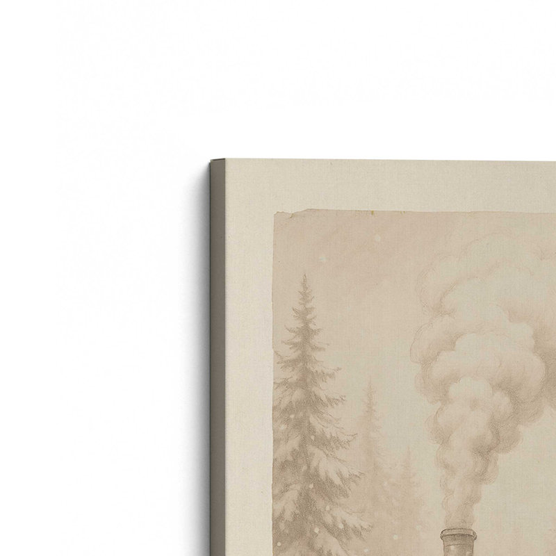 Impression sur toile Steam Over Snow, H 12 po x l 8 po, Toile tendue avec châssis