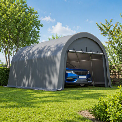 Heavy-Duty 12x20 FT Carport Canopy, Commercial-Grade Steel Frame Portable Garage, Wind and Snow Resistant, Waterproof Outdoor Storage Shed for Trucks, Cars, Boats, Equipment