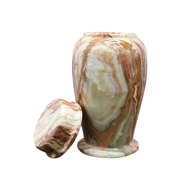 Decorative Marble Cremation Urn, Children And Small Pet Size,, Green