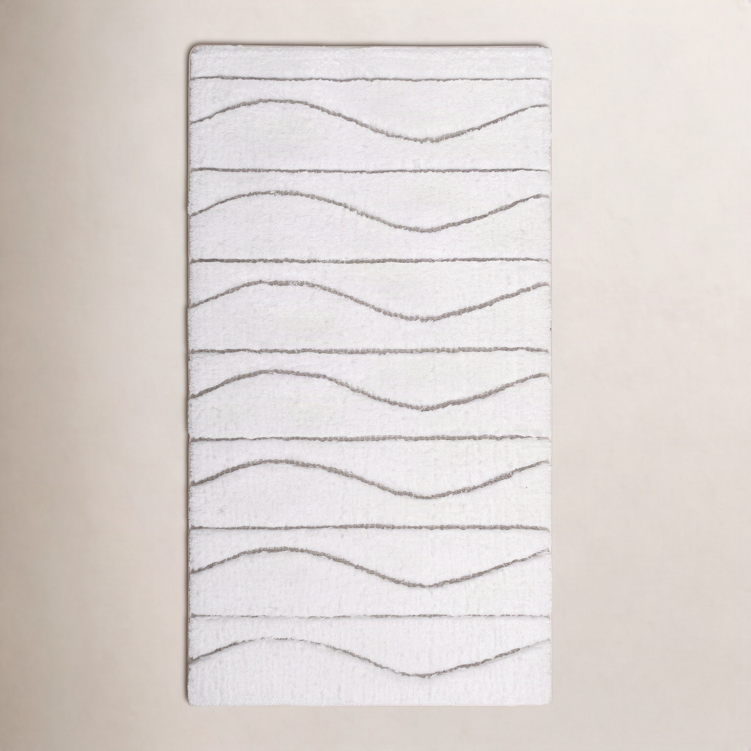 Opera Cotton Blend Non-Slip Bath Rug, 20" W x 31" L, White