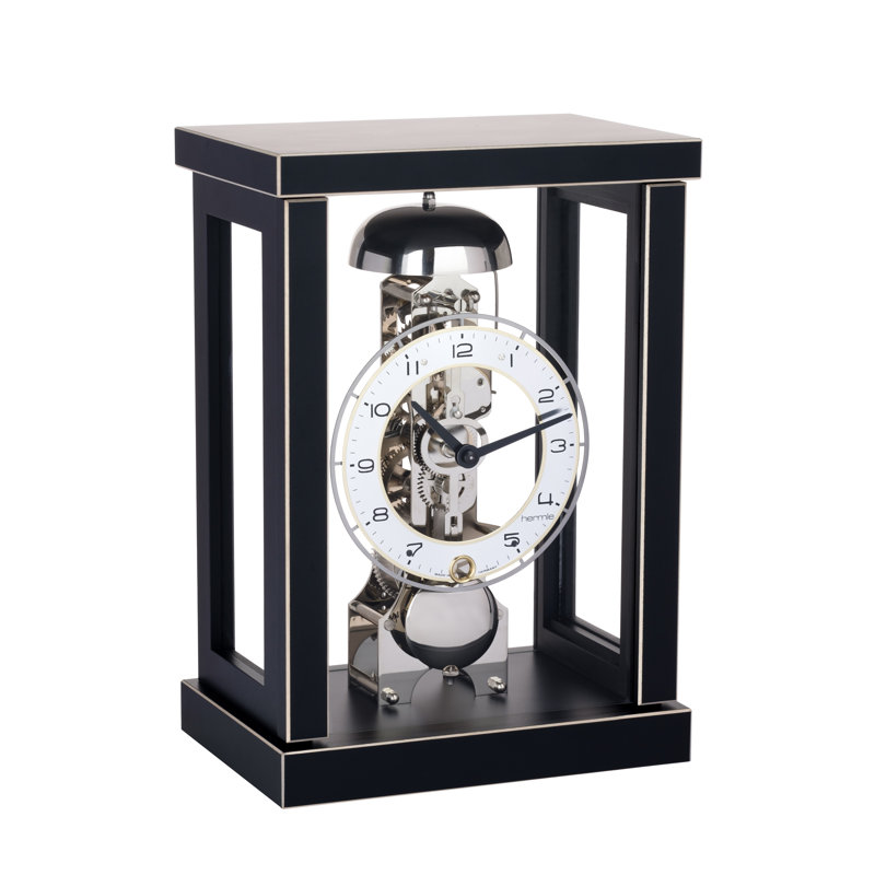Manufactured Wood Mechanical Tabletop Clock, Black