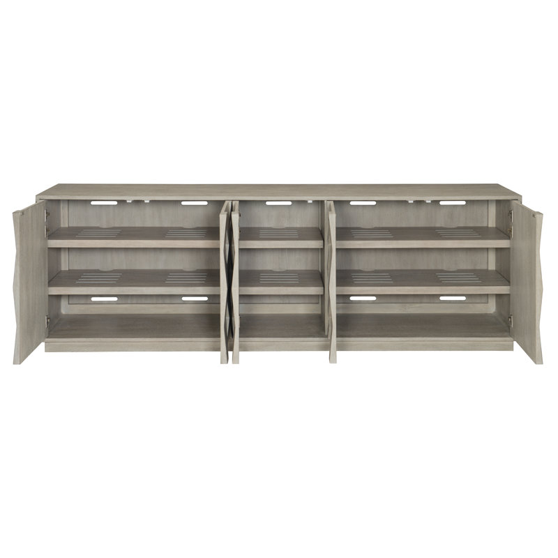 Linea Media Console, Linea - Cerused Greige Finish