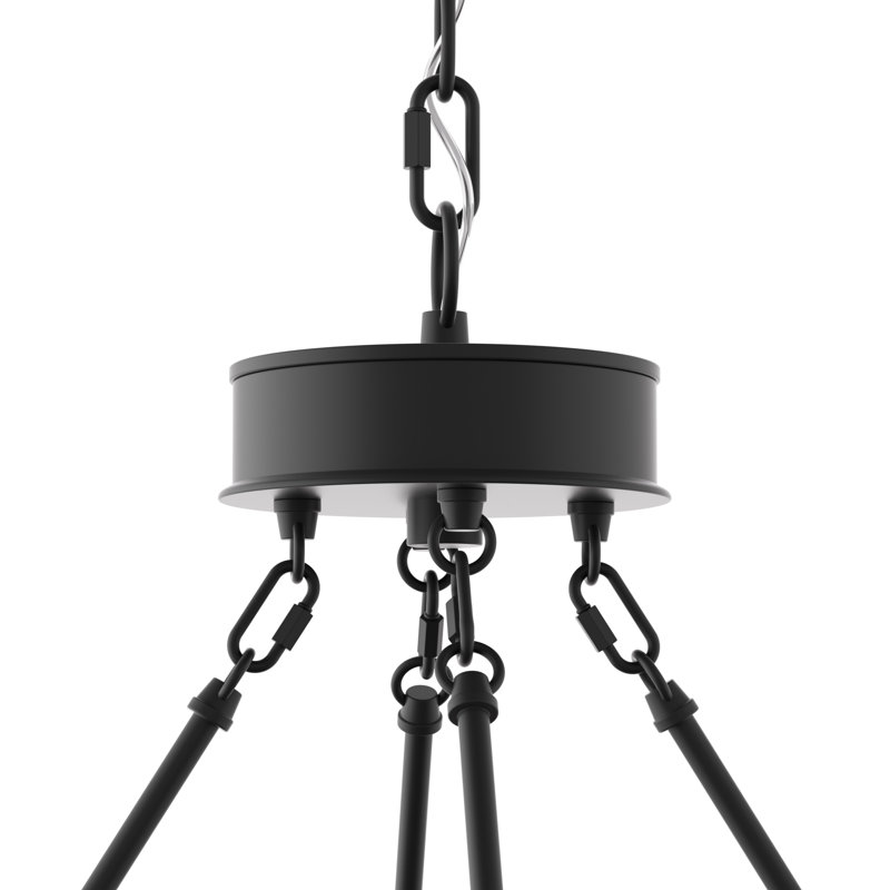 Madalyn 12-Light Chandelier, Noyer californien / noir classique