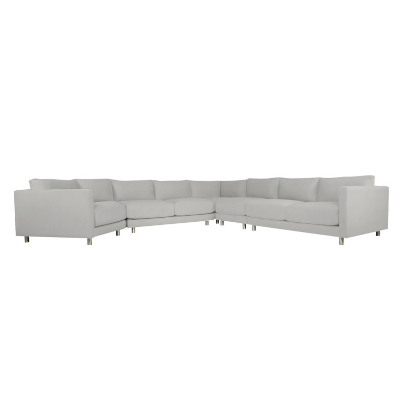 Avanni Patio Sectional with Sunbrella Cushions, Silver, Light Grey Vinyl 6503-010