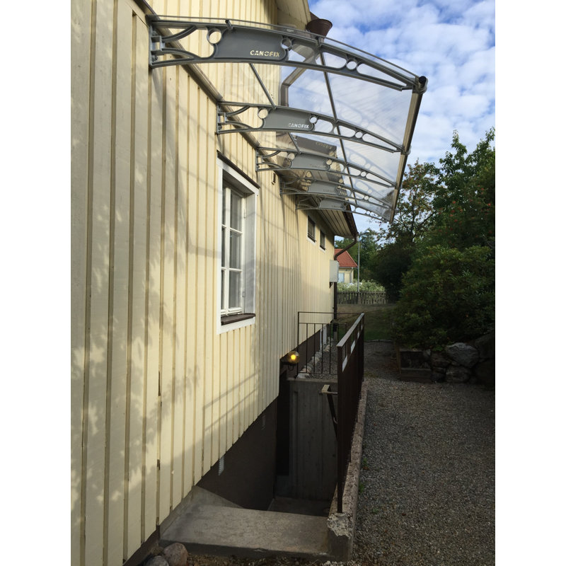 Canofix 5cm W x 1.5cm D Polycarbonate Clear/Grey Cover Retractable Door / Window Awning
