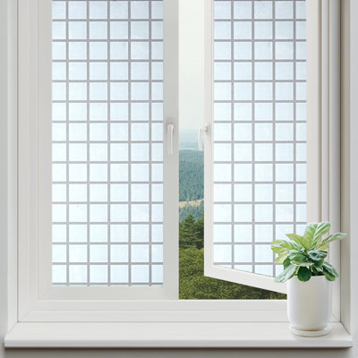 Film de fenêtre d'intimité givré 5 pièces, décorations adhésives statiques amovibles pour porte de fenêtre en verre, 17,7 po x 39,3 po