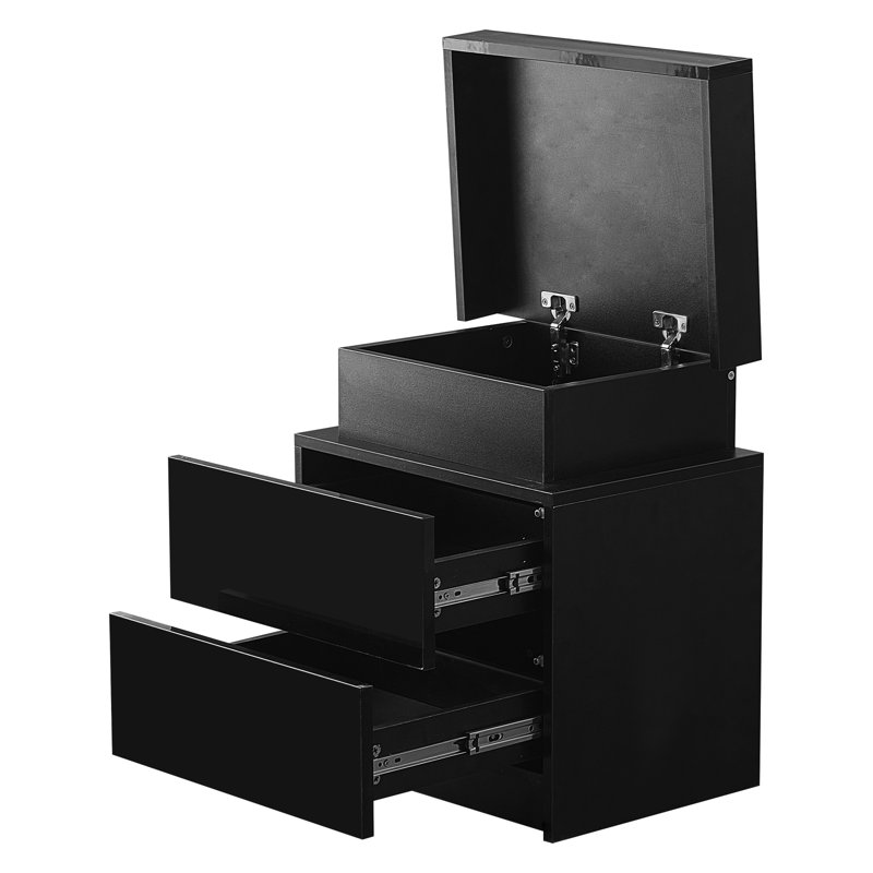 Arthurine 45cm W Manufactured Wood Bedside Table