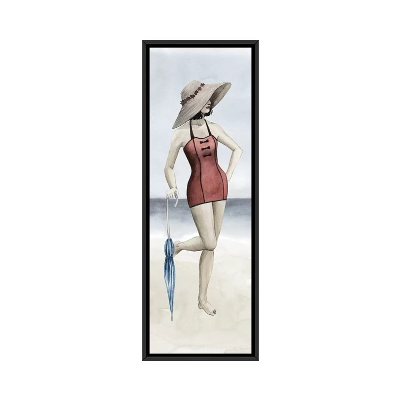 «Beach Beauty I», impression sur toile, H 36 po x l 12 po x P 1,5 po, Cadre noir