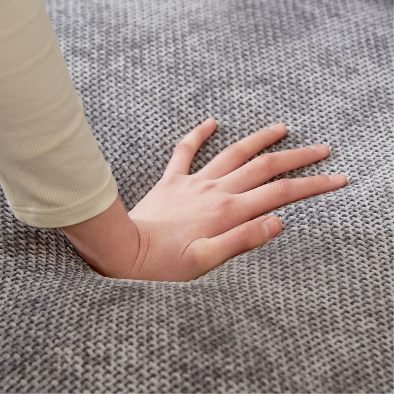 Canapé de 98,5 po à 3 places avec un design unique et des accoudoirs souples, Gris