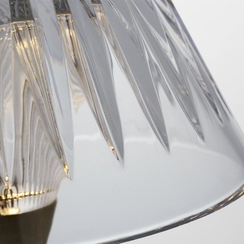 Waterford Blaze Rechargeable Table Lamp with Clear Crystal, 11.5" H x 5.75" W x 5.75" D, Gold