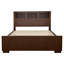 Copper Cappuccino Eastern King LED Storage Bookcase Bed