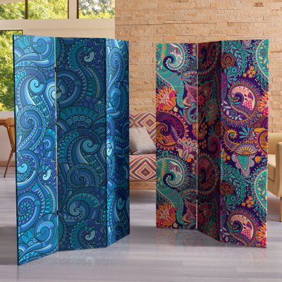 Floral Print Reversible Room Divider