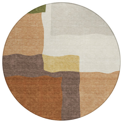 Machine Washable Indoor/Outdoor Kugler ACN2400 Abstract Rug