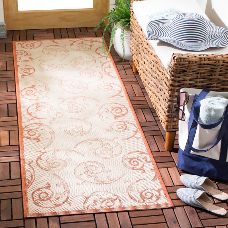 Tapis d'intérieur / extérieur à fleurs Herefordshire Performance, Tapis de couloir 2 pi 3 po x 10 pi