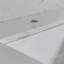 Dessus de meuble-lavabo en marbre blanc 43 po x 22 po - Pierre d'ingénierie, lavabo sous-comptoir rectangulaire en céramique, dosseret, trou de robinet simulé