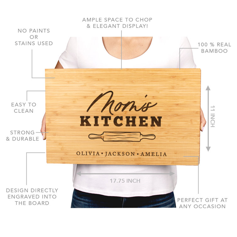 Mom Cutting Board Personalized | Mom's Kitchen Cutting Board | Engraved  Cutting Board for Mom | Mothers Day Cutting Board Gift for Mom