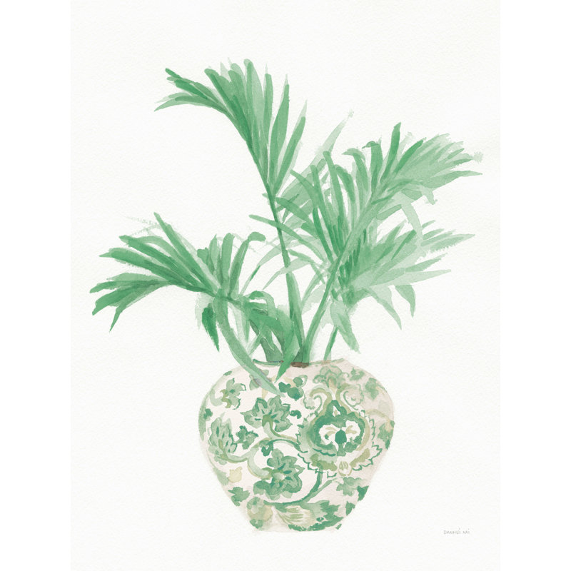 Palm chinoiserie II - peinture sur toile tendue, H 48 po x l 36 po