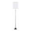 Lampe sur pied en métal en nickel poli et cristal K9 transparent avec abat-jour en lin blanc - ensemble de 2