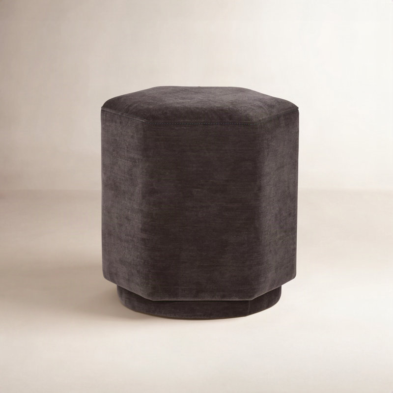 Hexad Luxurious Velvet Ottoman in Ganache Brown, Brown Velvet