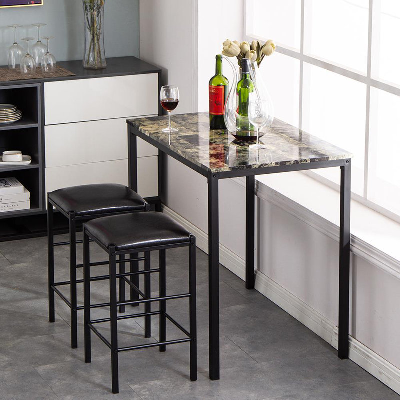 Nolanville 2 - Person Faux Marble Top Four Leg Base Dining Set