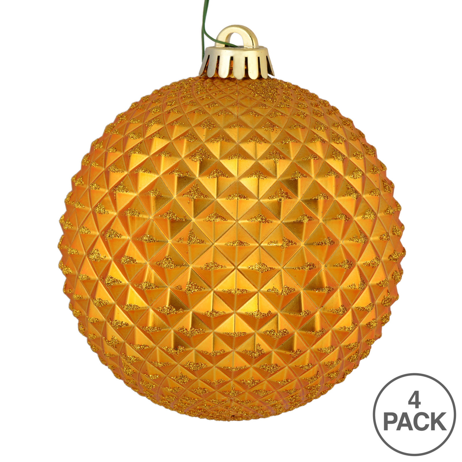 Durian Glitter Ball Ornament, Antique Gold