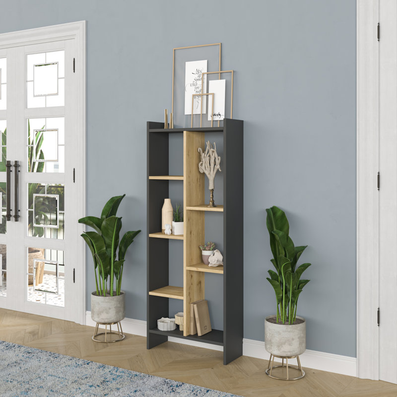 Bibliothèque standard H 63 "x l 24,89" Gjylnaze, Gris anthracite