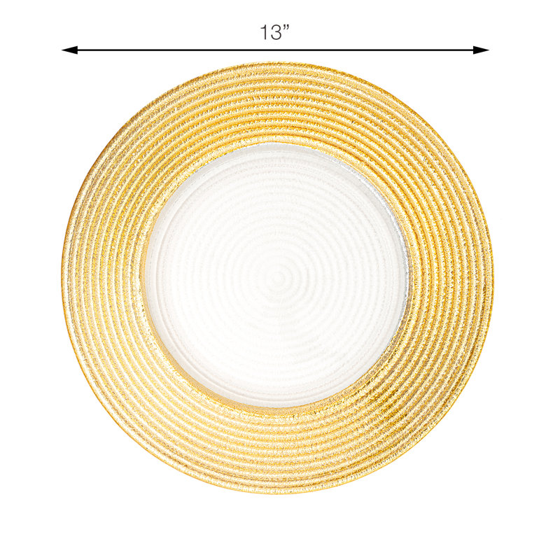 Mayer Glass Striped Charger, Gold