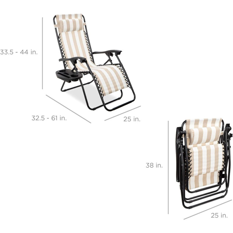 Fauteuil inclinable zéro gravité avec coussin Stoyan