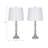 Decorative Glass Table Lamp for Living Room Decor - Desk Lamp for Bedroom Bedside and Small Side Table Accent - Set of 2, 26", Silver & Metallic-1987288217