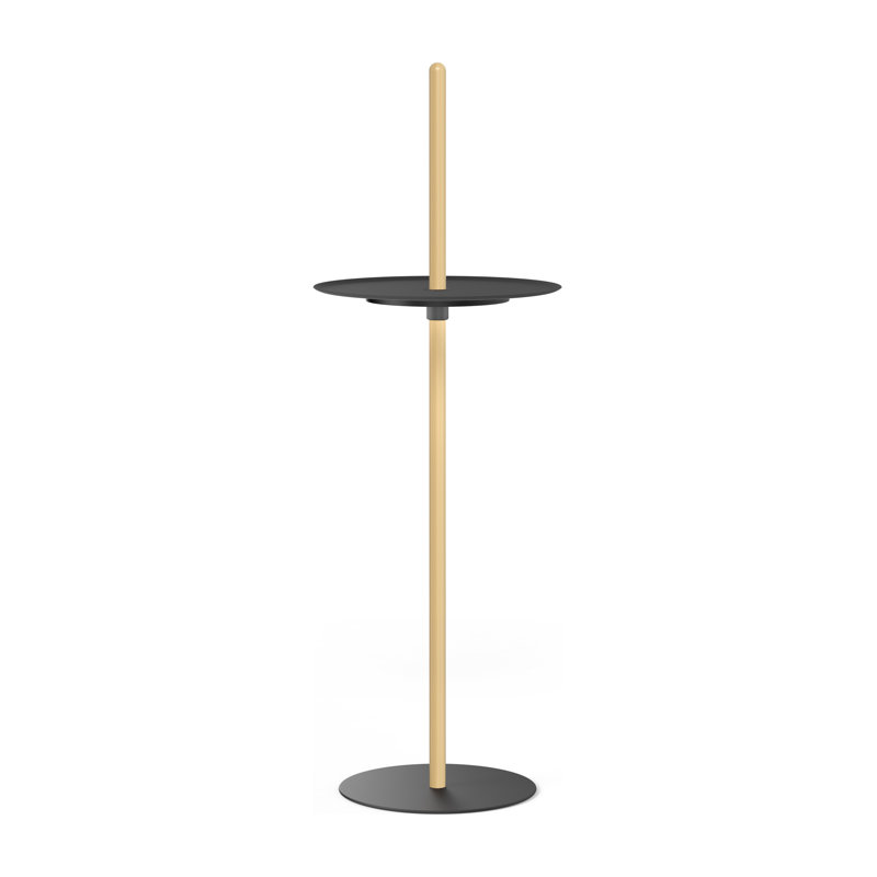 Nivél Pedestal with Tray, Black, Oak