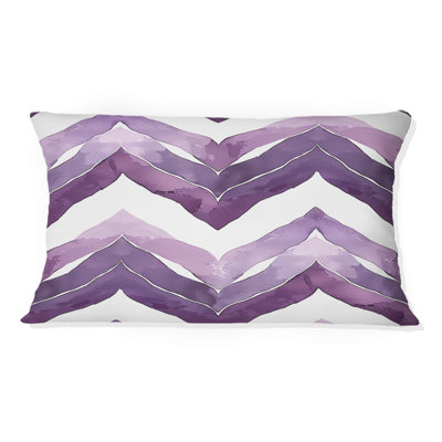 Coussin lombaire mauve blanc à chevrons Bliss