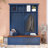 Farmhouse Hall Tree 55.9" Width X 75.6" Height With Shoe Bench And Coat Hooks-493226948