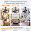 Ventilateur de plafond intérieur enfichable étanche IP44 20 "avec lumière et télécommande, lumière DEL 3 couleurs
