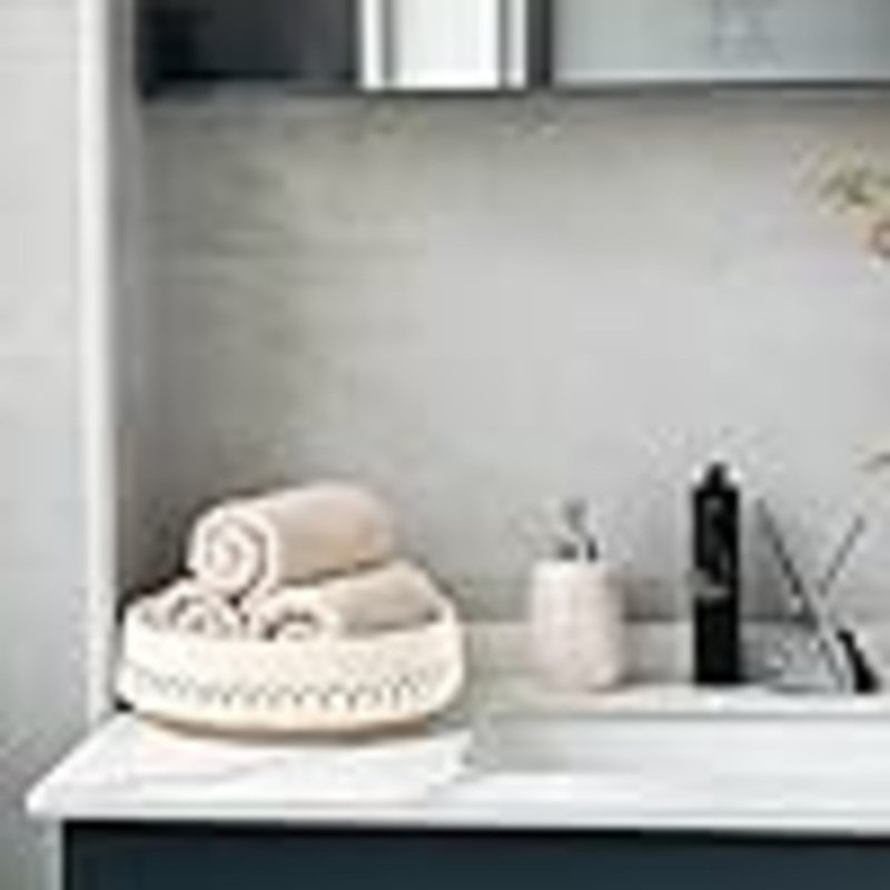 Maquillage Porte-parfum Organisateur Macramé Décoratif Corde Tissée Panier Boho Décor Cosmétiques Bureau Rangement Paniers Pour Commode Soins De La Peau Lotions Huiles Essentielles Dortoir, Jaune Et Blanc