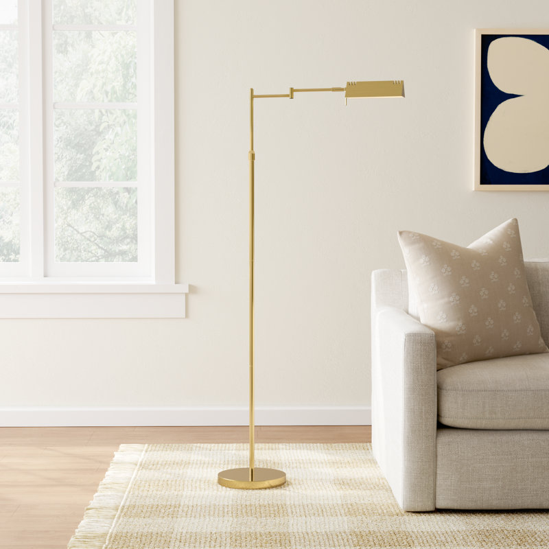 Nathanael 55'' Plated Base LED Task Floor Lamp