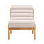 Fauteuil d'appoint Fluffy beige foncé avec structure en bois massif naturel