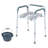 Commode Chair, Bedside Commode with Padded Seat and Arms, 7-Level Adjustable Height