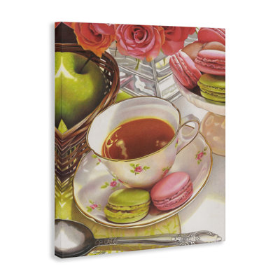 Tea with Macarons Canvas Wall Art by Mardell Schuster
