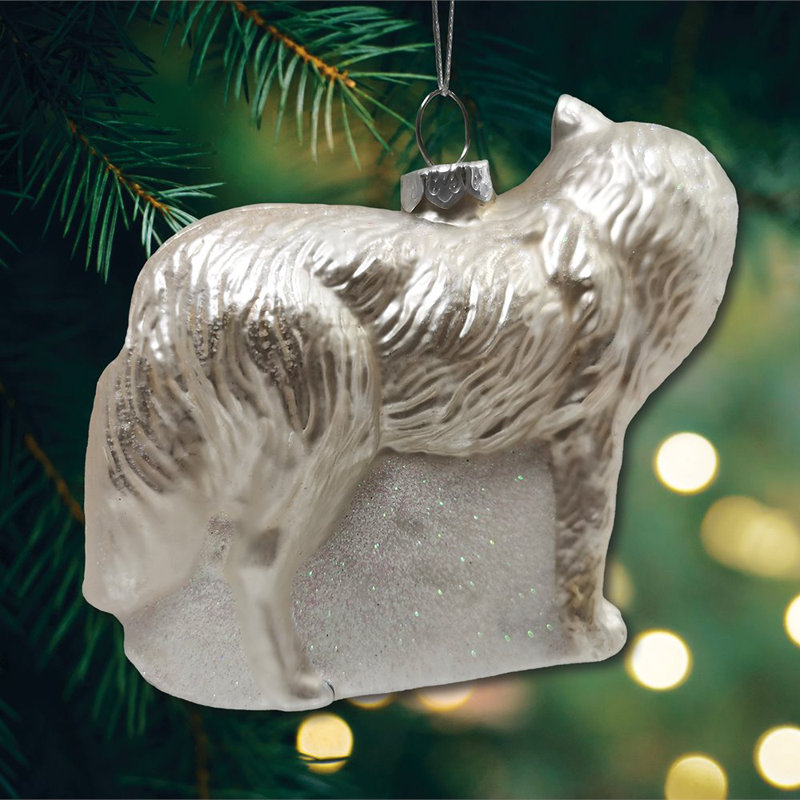 Ornement de Noël arctique loup d'hiver