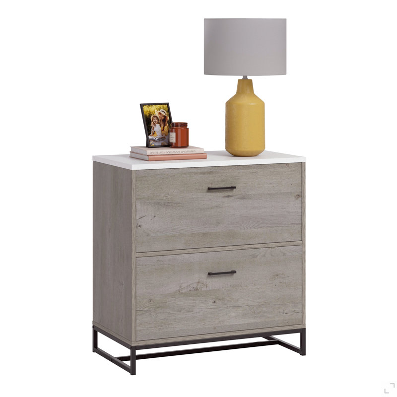 Classeur latéral avec glissières pleine extension, finition brune